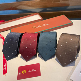 Loro Piana Polka-Dot Jacquard Silk Business Tie-6549  